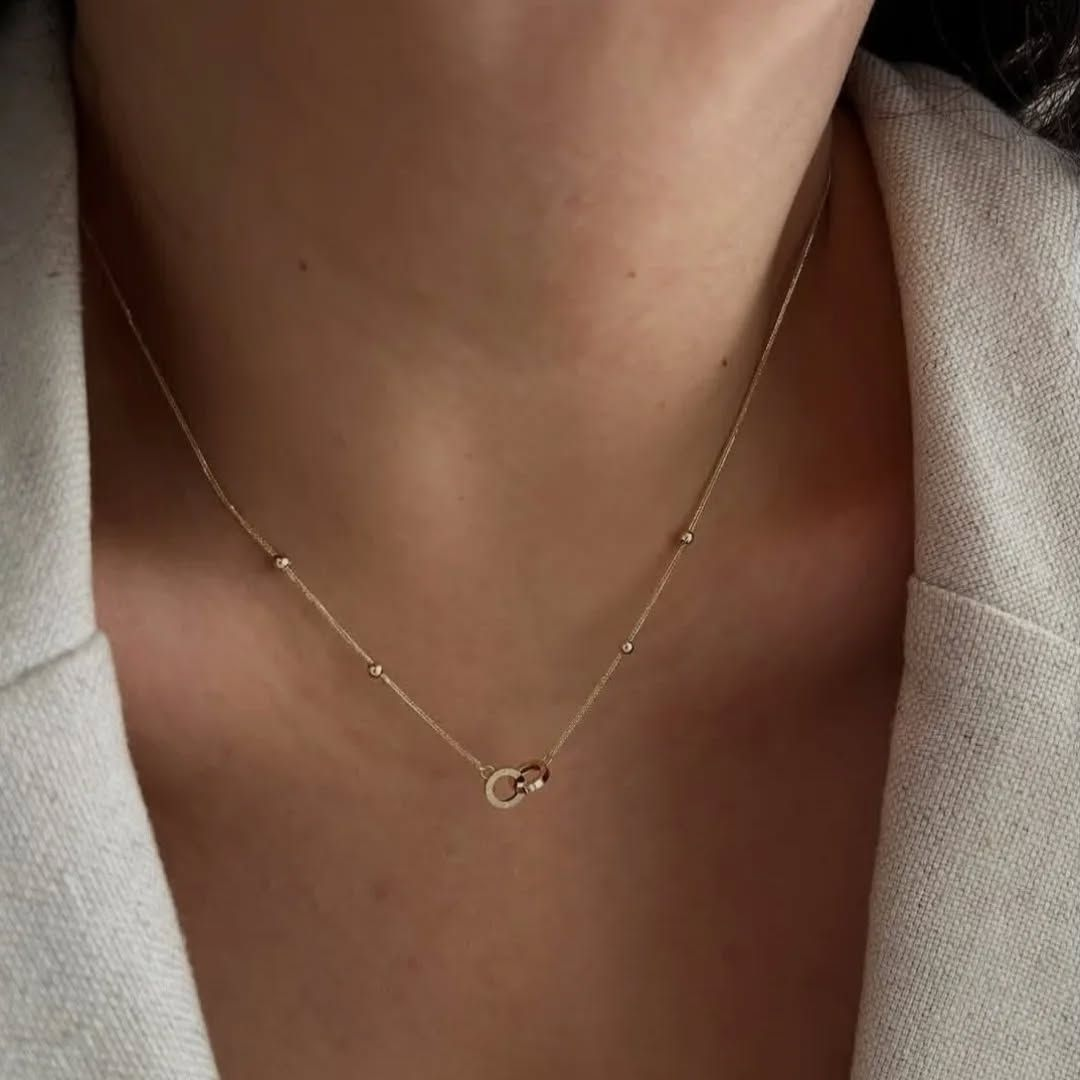 Looped Grace – 925 Silver Dual Circle Necklace