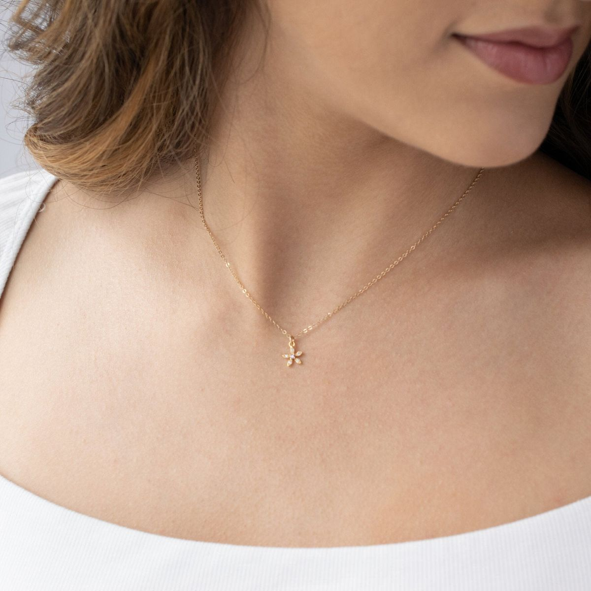 Petite Bloom – 925 Silver Floral Charm Necklace