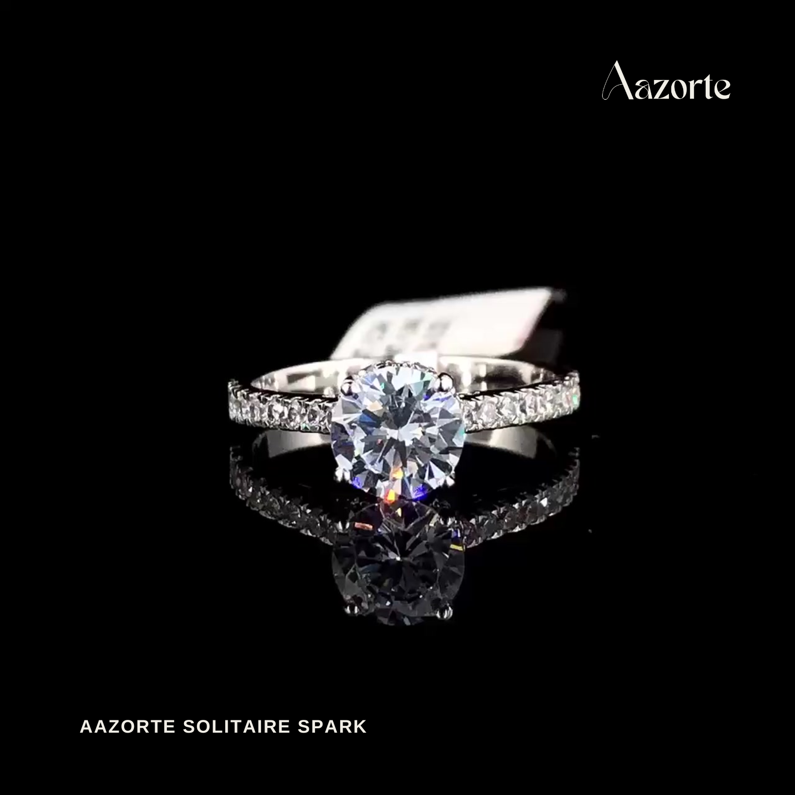 Aazorte Solitaire Spark Ring
