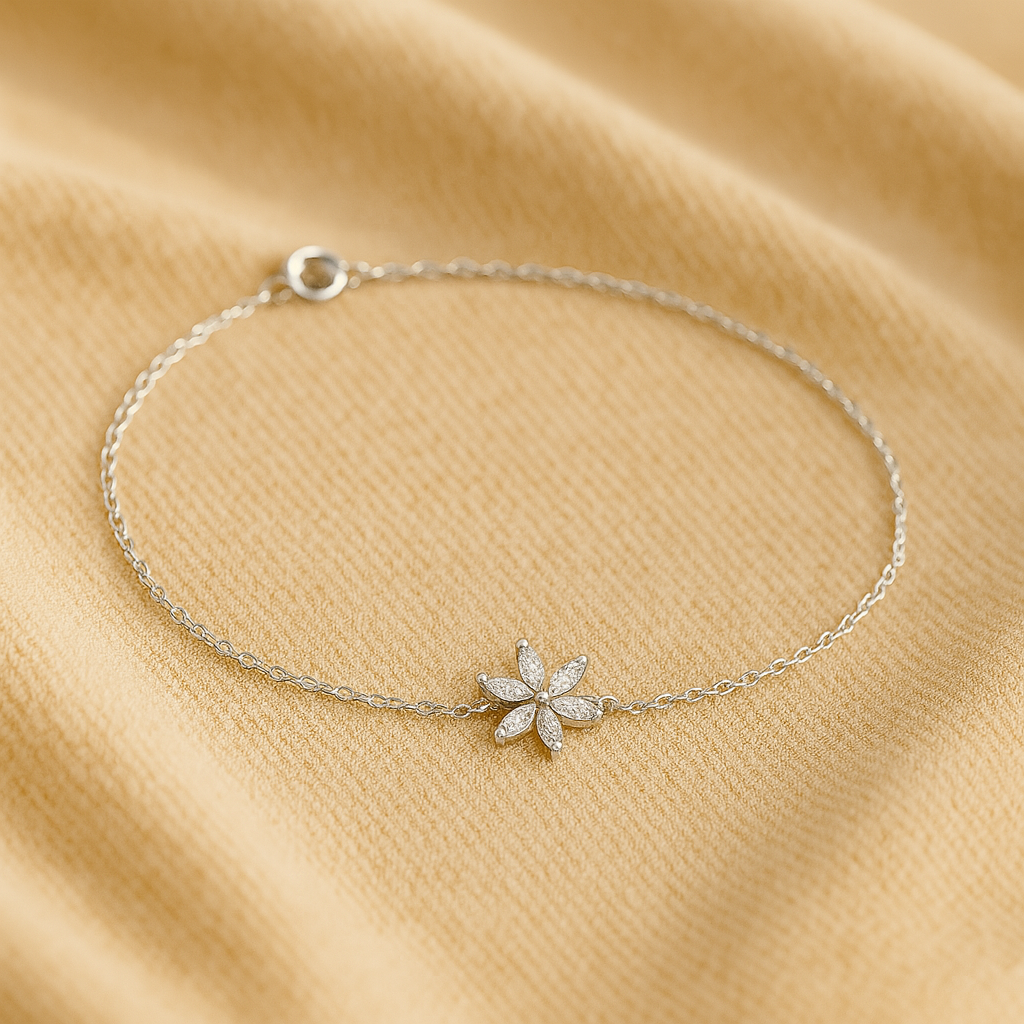 Dewdrop Daisy Silver Bracelet