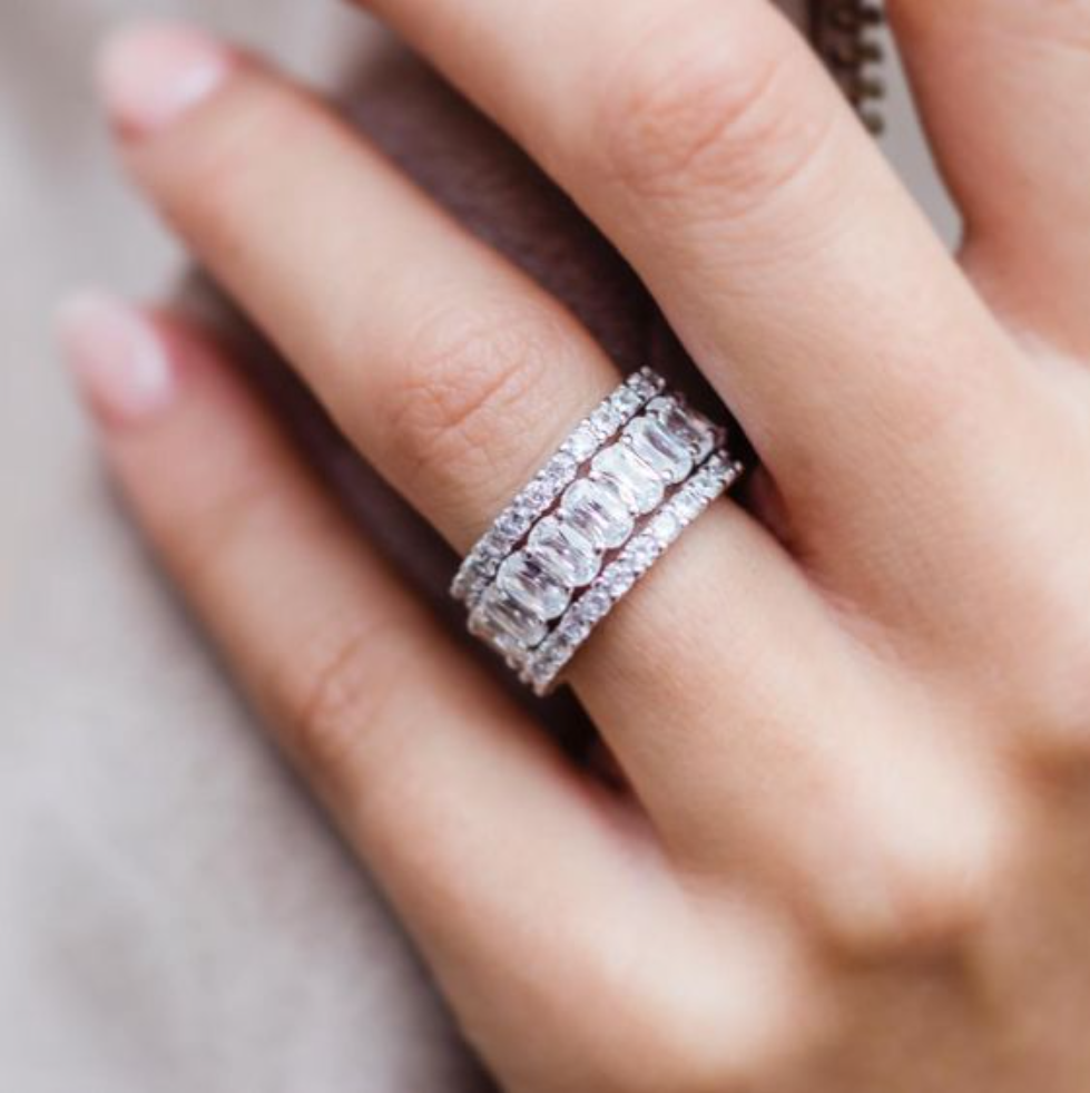 Regalia Radiance – 925 Silver Baguette Eternity Ring