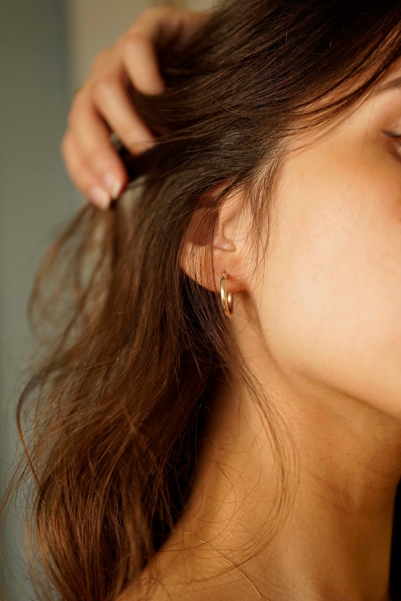 Golden Glow Hoops – Silver Gold Plated Earrings